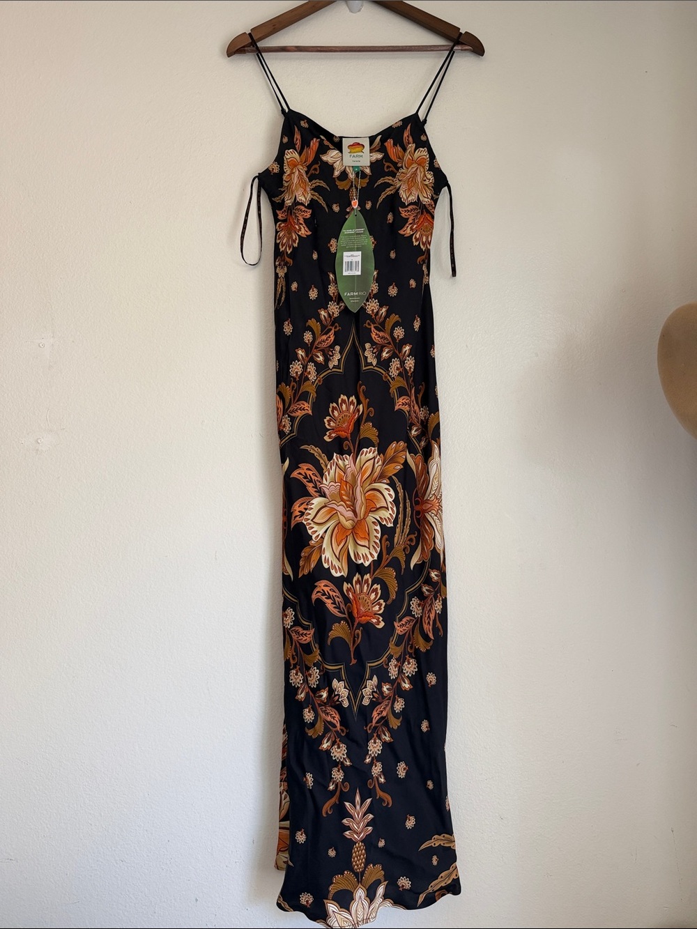 Farm Rio | Black Majestic Garden Slip Maxi Dress - Picture 5 of 9